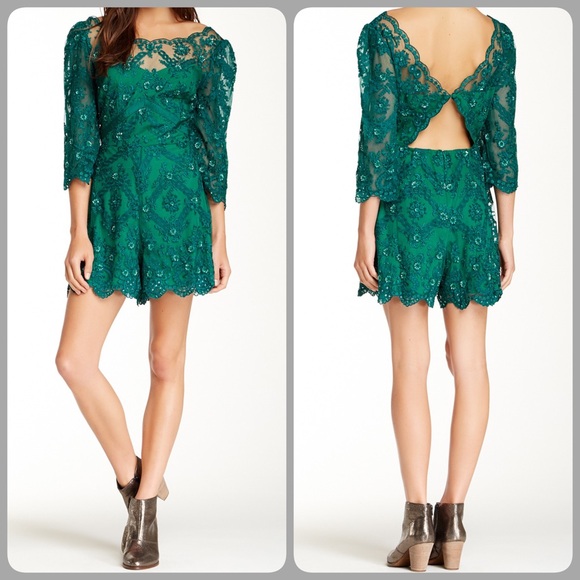 🍃✨Free People Song Bird Embellished Romper✨🍃 - Picture 2 of 4